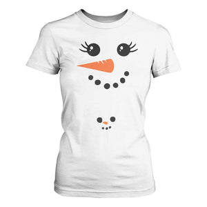 Christmas Pregnancy Announcement T Shirt For Women Snowman Face Xmas Maternity Gift - African Pride