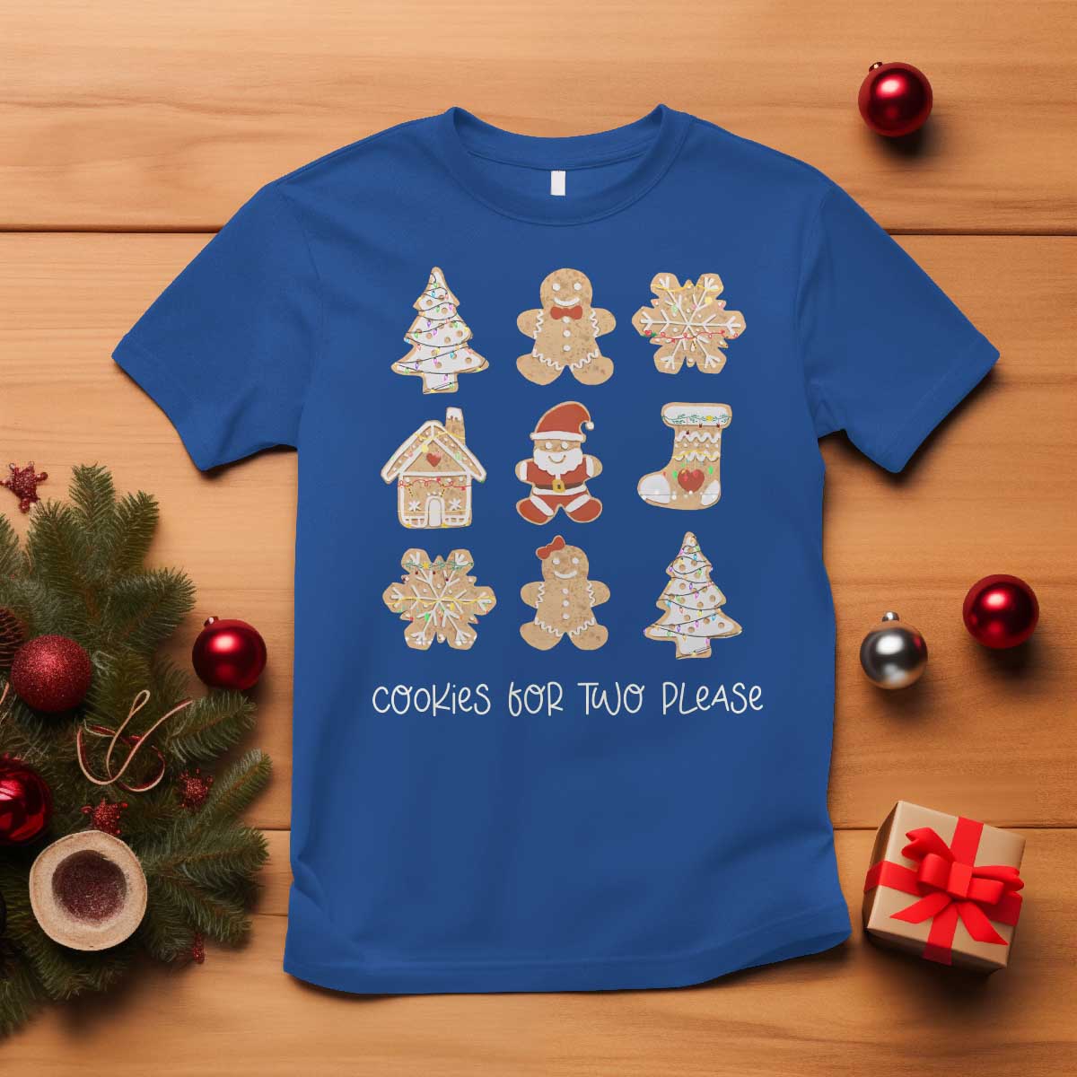 Christmas Pregnancy Announcement T Shirt Cookies For Two Please Maternity Gift - African Pride