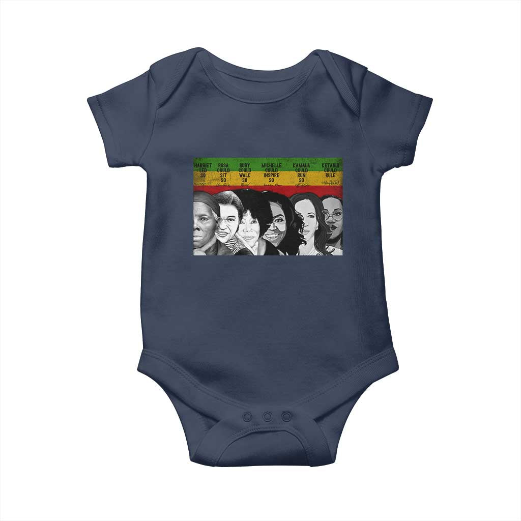 Black Pride Baby Onesie Harriet Led Rosa Could Sit Ruby Could Walk Michelle Could Inspire Kamala Could Run Ketanji Could Rule - African Pride