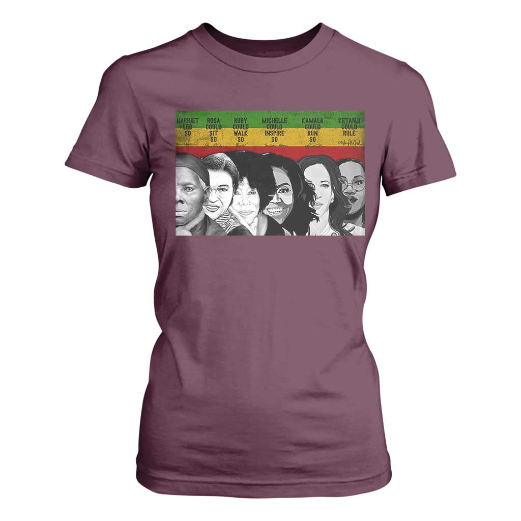 Black Pride T Shirt For Women Harriet Led Rosa Could Sit Ruby Could Walk Michelle Could Inspire Kamala Could Run Ketanji Could Rule - African Pride
