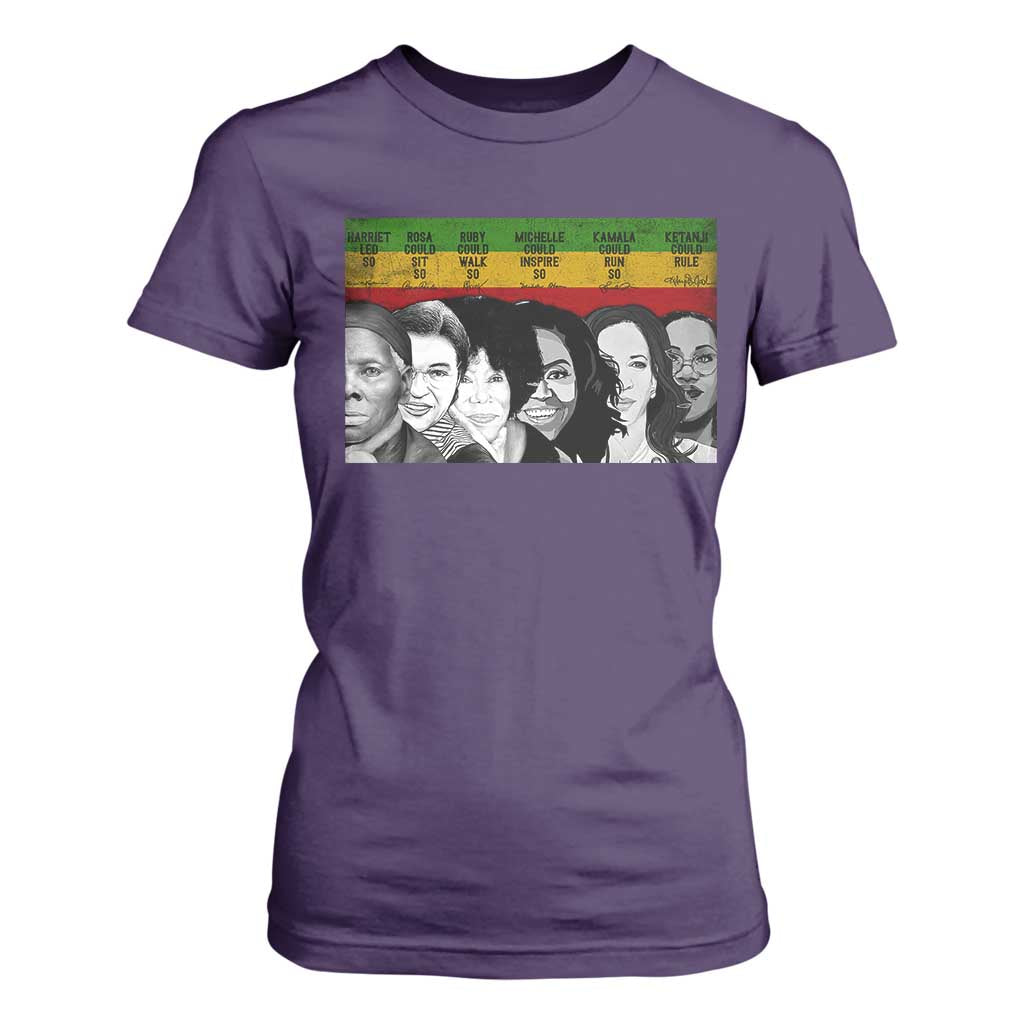 Black Pride T Shirt For Women Harriet Led Rosa Could Sit Ruby Could Walk Michelle Could Inspire Kamala Could Run Ketanji Could Rule - African Pride