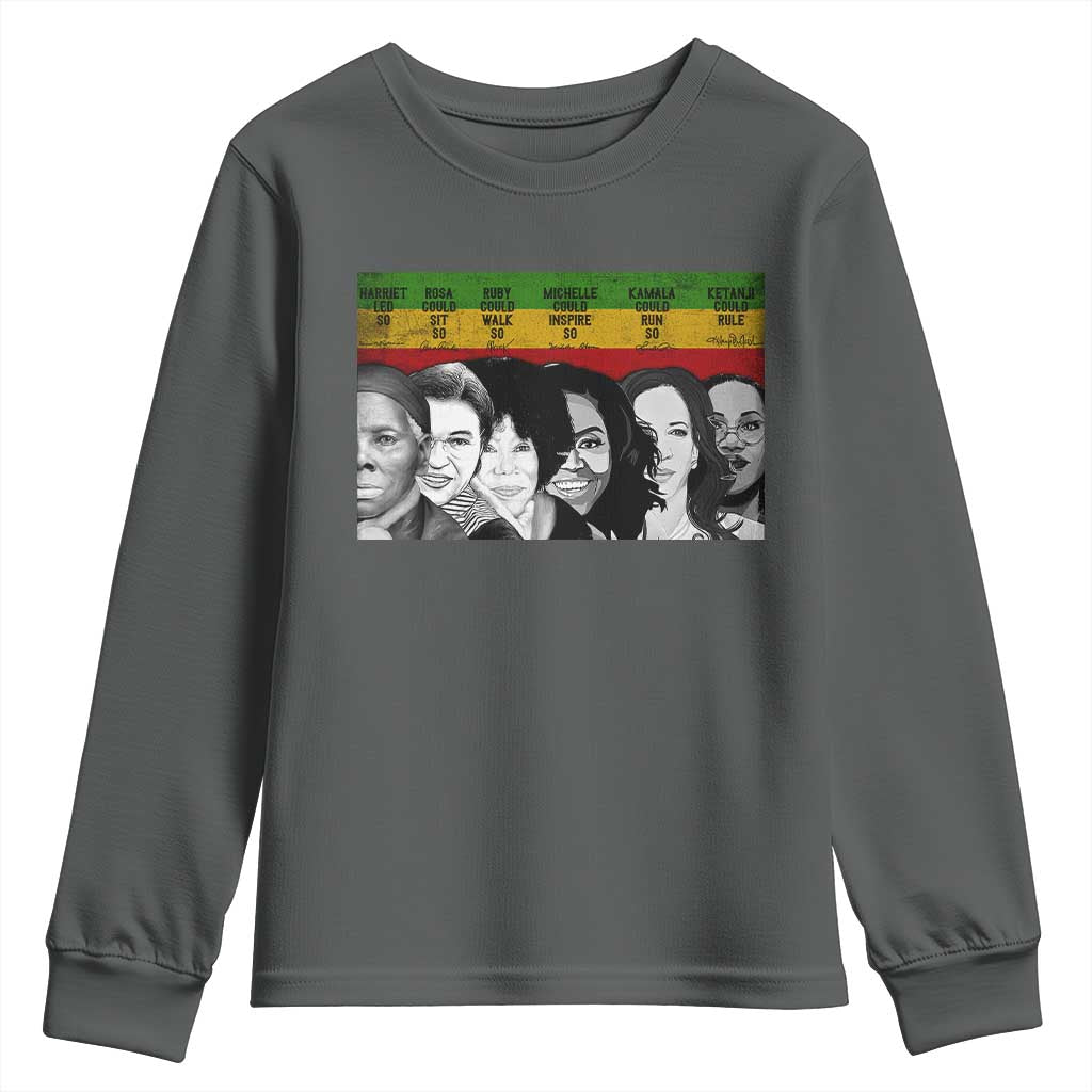 Black Pride Youth Sweatshirt Harriet Led Rosa Could Sit Ruby Could Walk Michelle Could Inspire Kamala Could Run Ketanji Could Rule - African Pride