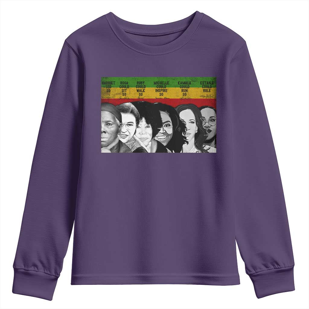 Black Pride Youth Sweatshirt Harriet Led Rosa Could Sit Ruby Could Walk Michelle Could Inspire Kamala Could Run Ketanji Could Rule - African Pride
