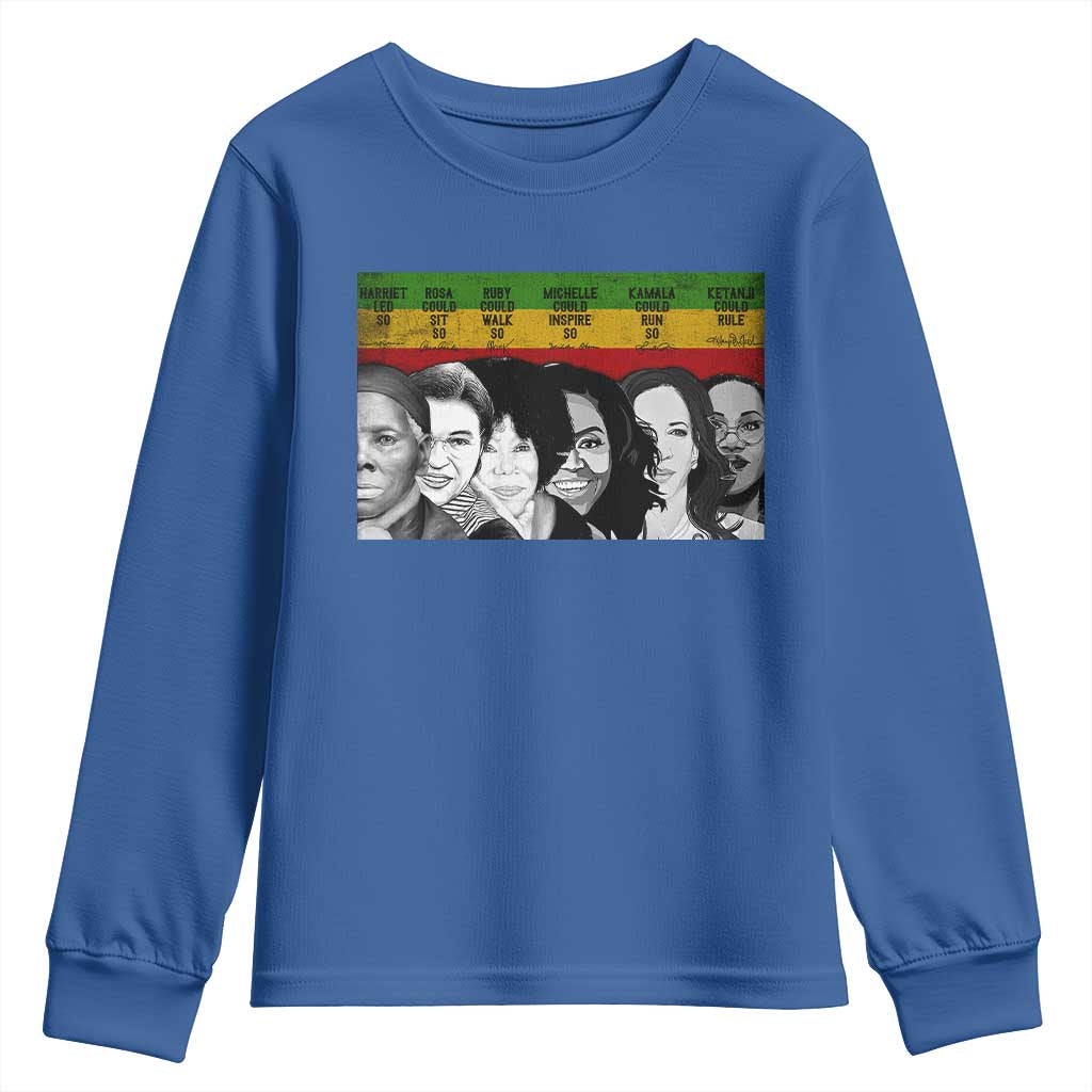 Black Pride Youth Sweatshirt Harriet Led Rosa Could Sit Ruby Could Walk Michelle Could Inspire Kamala Could Run Ketanji Could Rule - African Pride