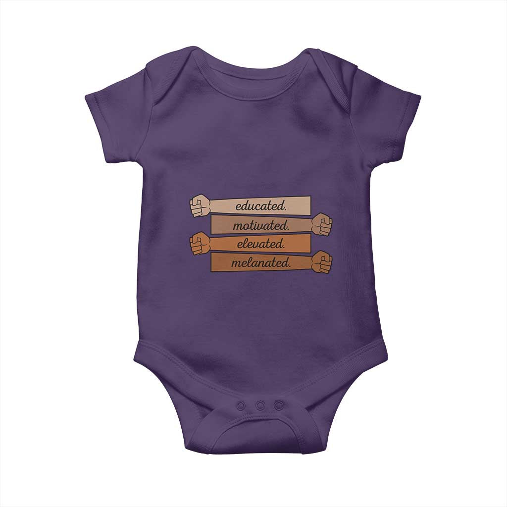 Black Pride Baby Onesie Educated Motivated Elevated Melanated BLM Melanin - African Pride