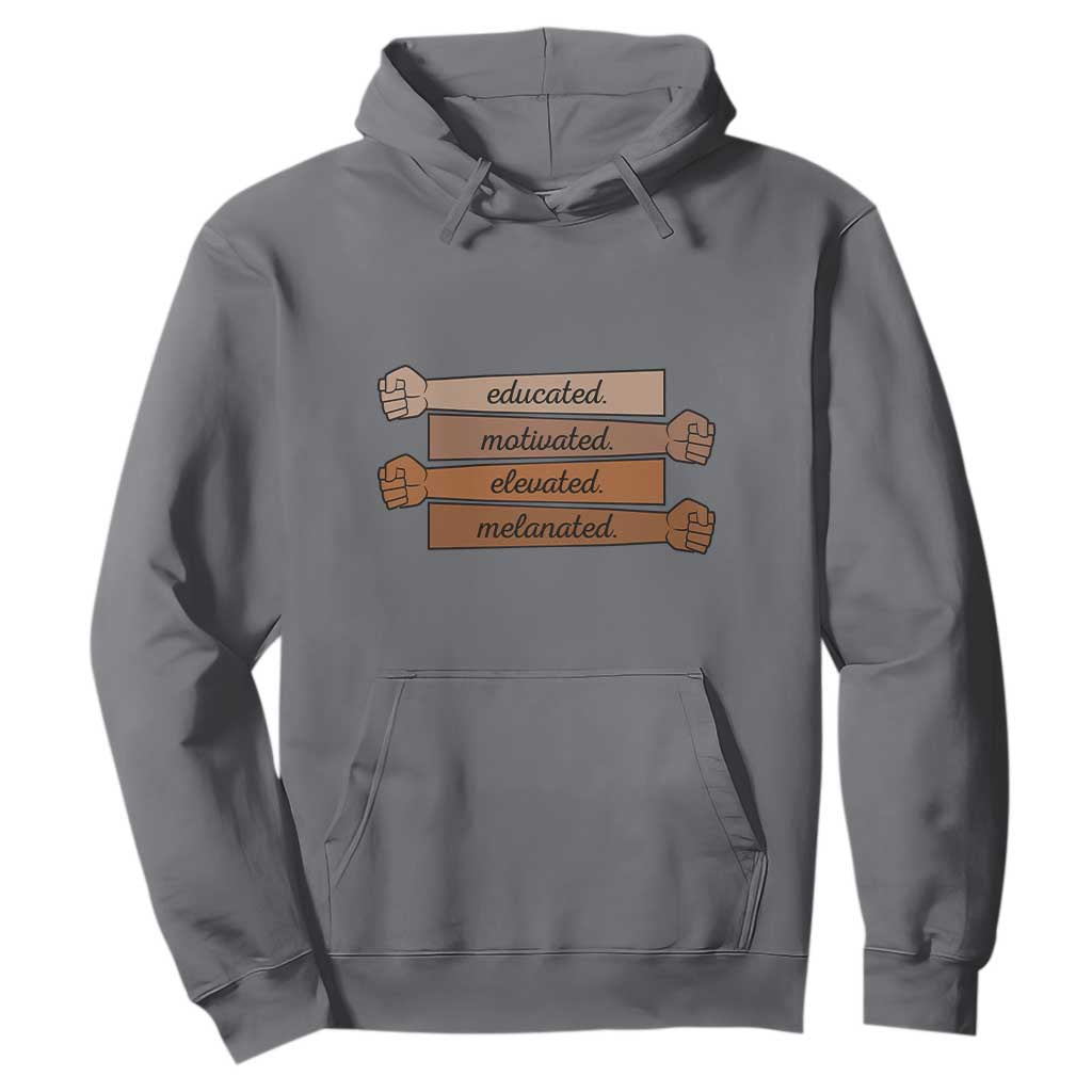 Black Pride Hoodie Educated Motivated Elevated Melanated BLM Melanin - African Pride
