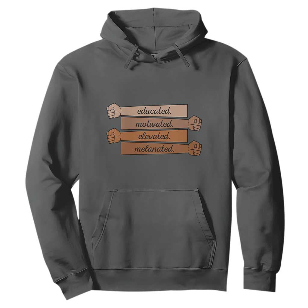 Black Pride Hoodie Educated Motivated Elevated Melanated BLM Melanin - African Pride