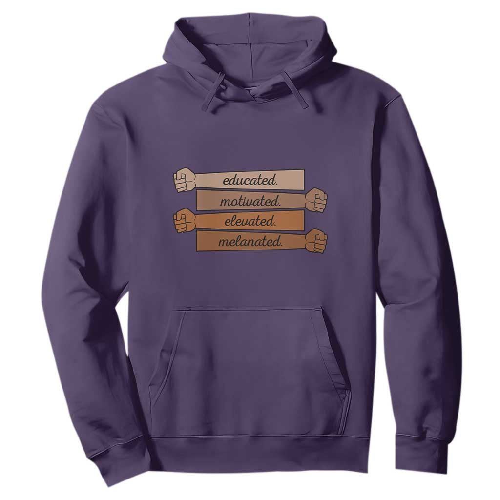 Black Pride Hoodie Educated Motivated Elevated Melanated BLM Melanin - African Pride