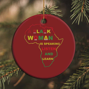 Black Pride Christmas Ornament A Black Woman Is Speaking Listen And Learn Africa Map - African Pride