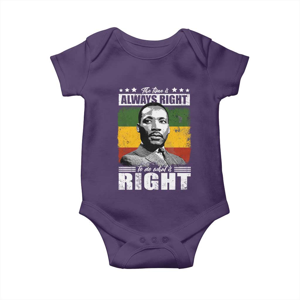 Martin Luther King Jr Baby Onesie The Time Is Always Right To Do What Is Right MLK Black Month - African Pride