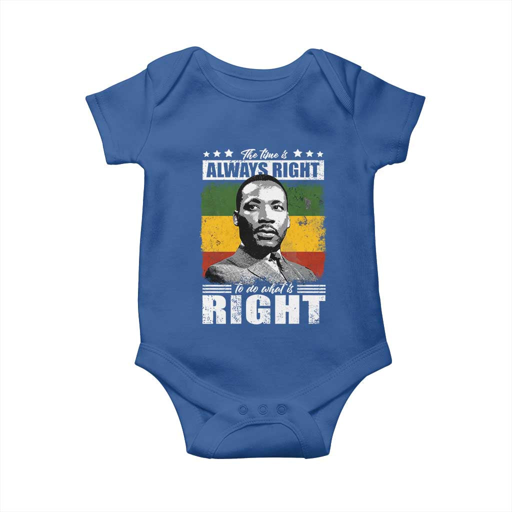 Martin Luther King Jr Baby Onesie The Time Is Always Right To Do What Is Right MLK Black Month - African Pride