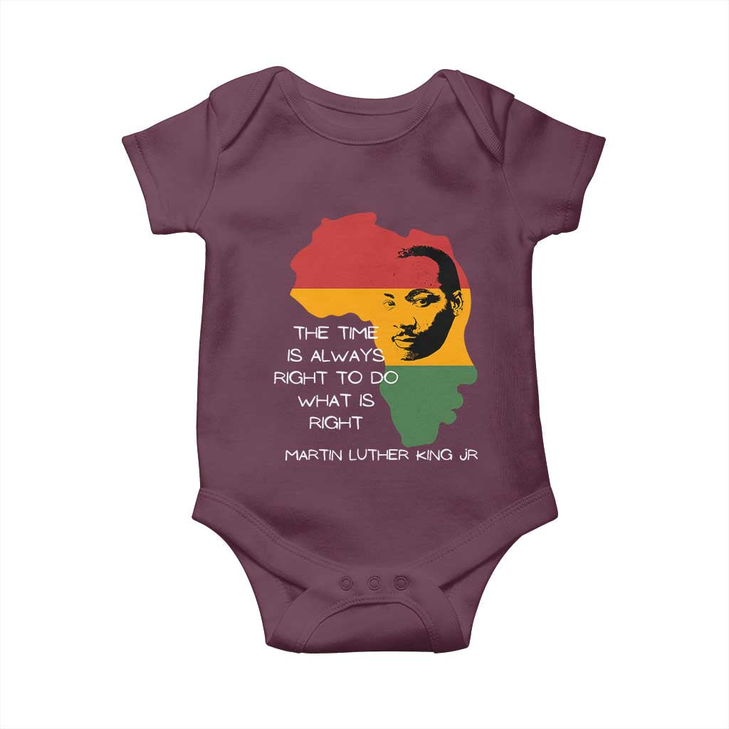 Martin Luther King Jr Baby Onesie The Time Is Always Right To Do What Is Right MLK African Map - African Pride