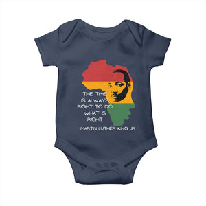 Martin Luther King Jr Baby Onesie The Time Is Always Right To Do What Is Right MLK African Map - African Pride