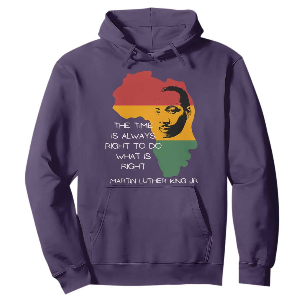 Martin Luther King Jr Hoodie The Time Is Always Right To Do What Is Right MLK African Map - African Pride