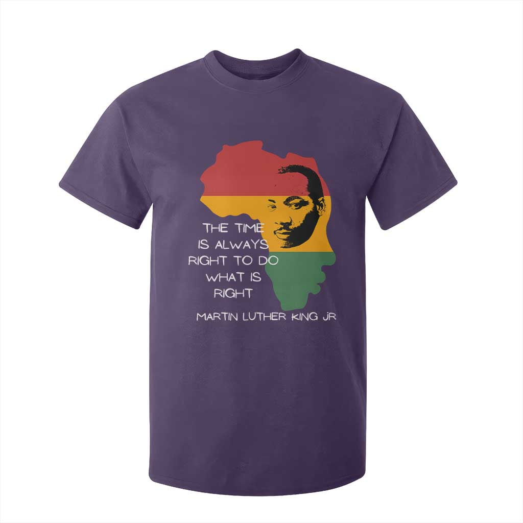 Martin Luther King Jr T Shirt For Kid The Time Is Always Right To Do What Is Right MLK African Map - African Pride