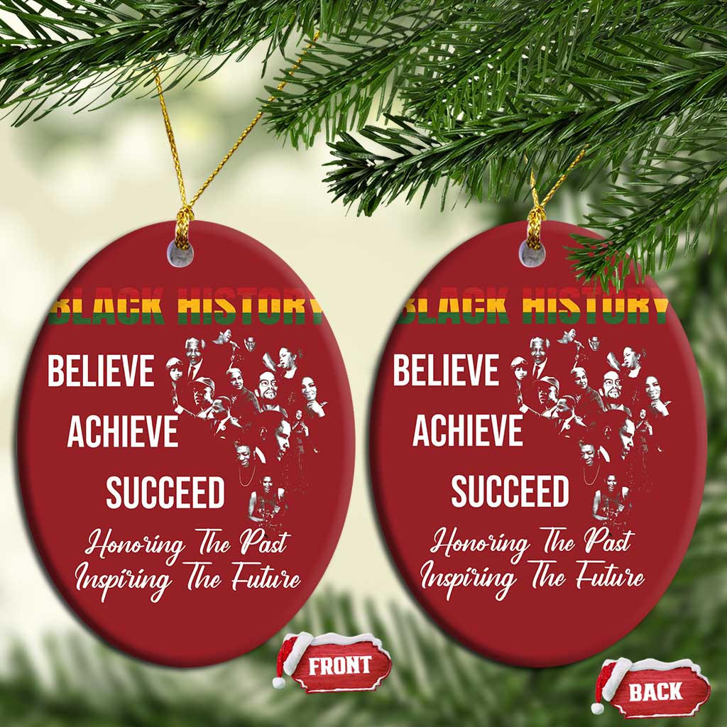 Honoring Past Inspiring Future Black History Month Christmas Ornament - African Pride