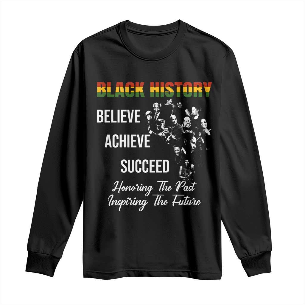 Honoring Past Inspiring Future Black History Month Long Sleeve Shirt - African Pride