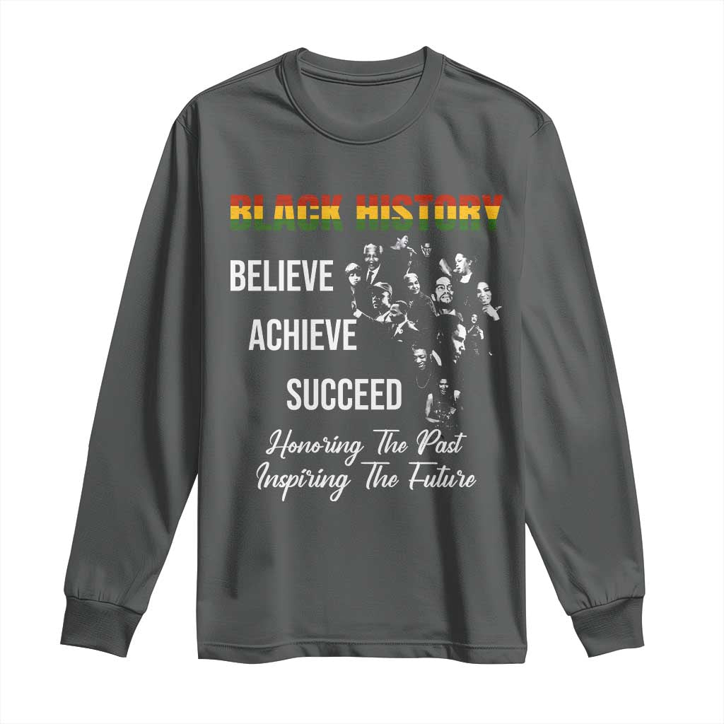 Honoring Past Inspiring Future Black History Month Long Sleeve Shirt - African Pride