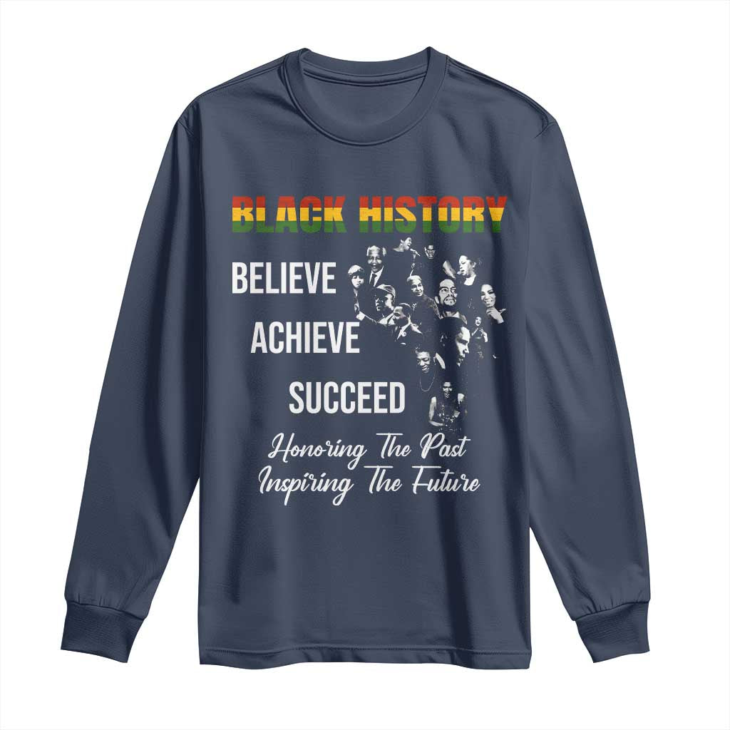 Honoring Past Inspiring Future Black History Month Long Sleeve Shirt - African Pride