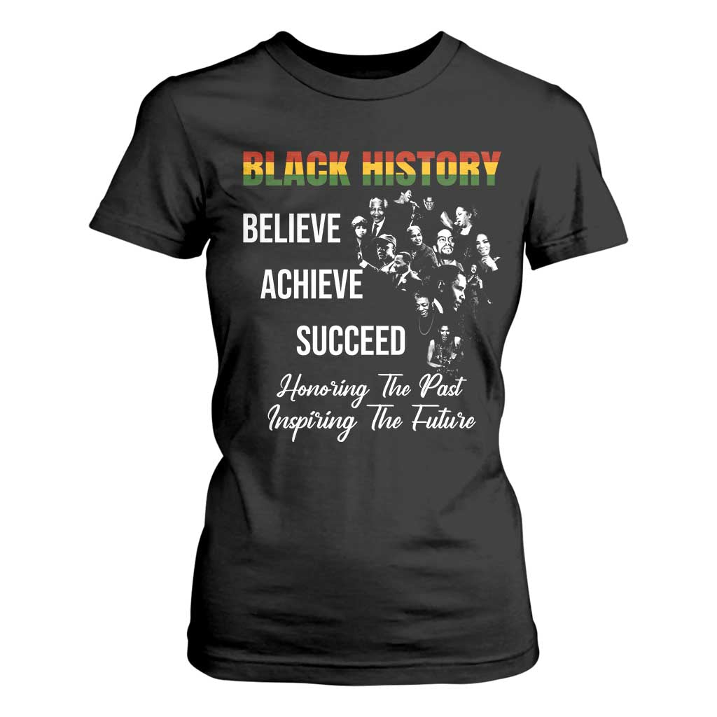 Honoring Past Inspiring Future Black History Month T Shirt For Women - African Pride