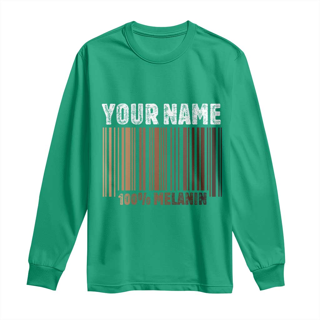 Personalized Gifts Black Pride Long Sleeve Shirt Custom Name Melanin BLM African History Gift - African Pride