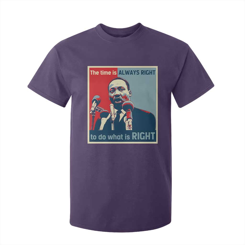 Martin Luther King T Shirt For Kid The Time Is Always Right Civil Rights Black History MLK Day - African Pride