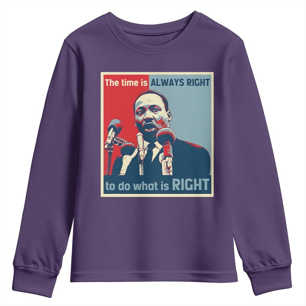 Martin Luther King Youth Sweatshirt The Time Is Always Right Civil Rights Black History MLK Day - African Pride