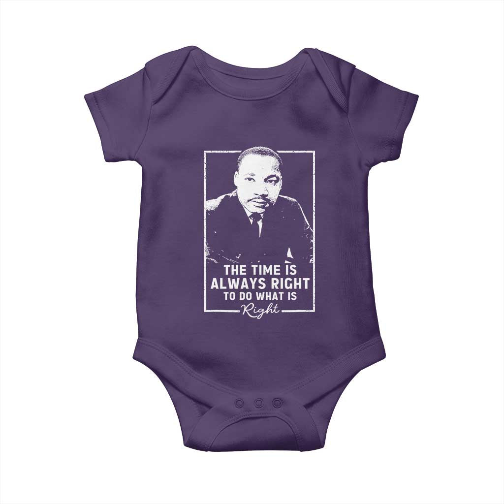 Martin Luther King Baby Onesie The Time Is Always Right MLK Day Black History Month - African Pride