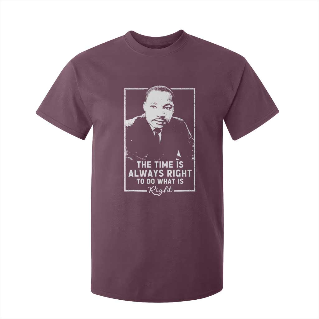 Martin Luther King T Shirt For Kid The Time Is Always Right MLK Day Black History Month - African Pride