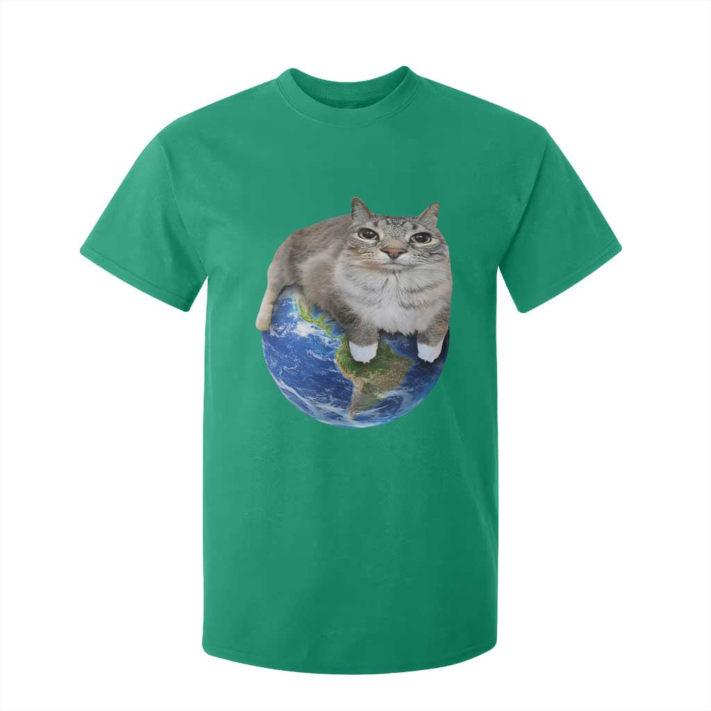 Earth Cat Silly Cat Meme T Shirt For Kid
