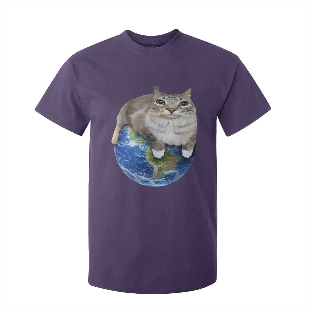 Earth Cat Silly Cat Meme T Shirt For Kid
