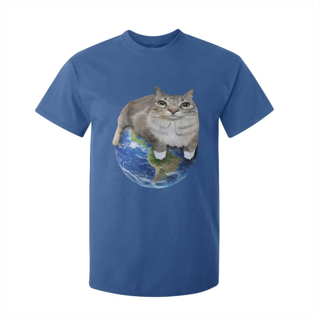 Earth Cat Silly Cat Meme T Shirt For Kid