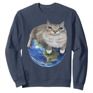 Earth Cat Silly Cat Meme Sweatshirt