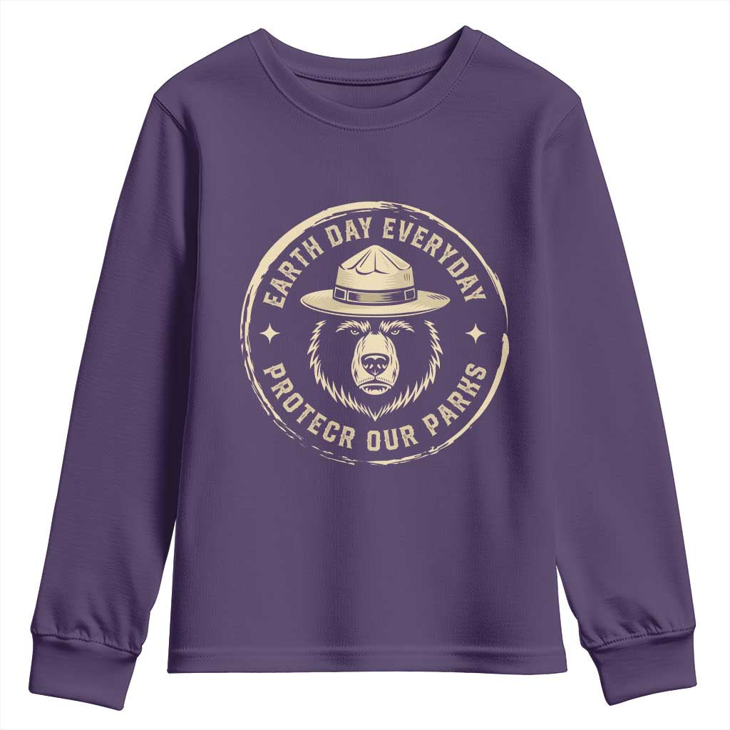 Earth Day Protect Our Parks Youth Sweatshirt Vintage Retro Bear