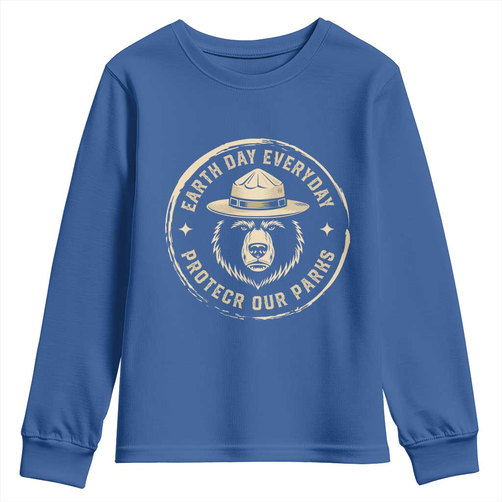 Earth Day Protect Our Parks Youth Sweatshirt Vintage Retro Bear