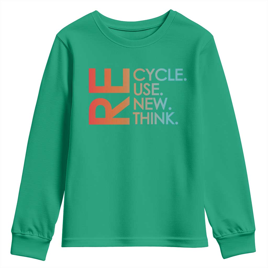 Environmental Activism Youth Sweatshirt Recycle Reuse Renew Rethink Earth Day