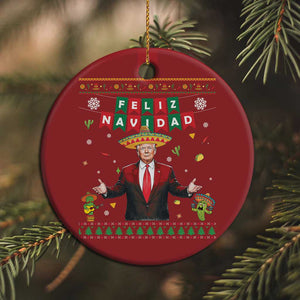 Mexico Christmas Trump Christmas Ornament Feliz Navidad Xmas Funny Trump Santa Ugly Christmas - African Pride