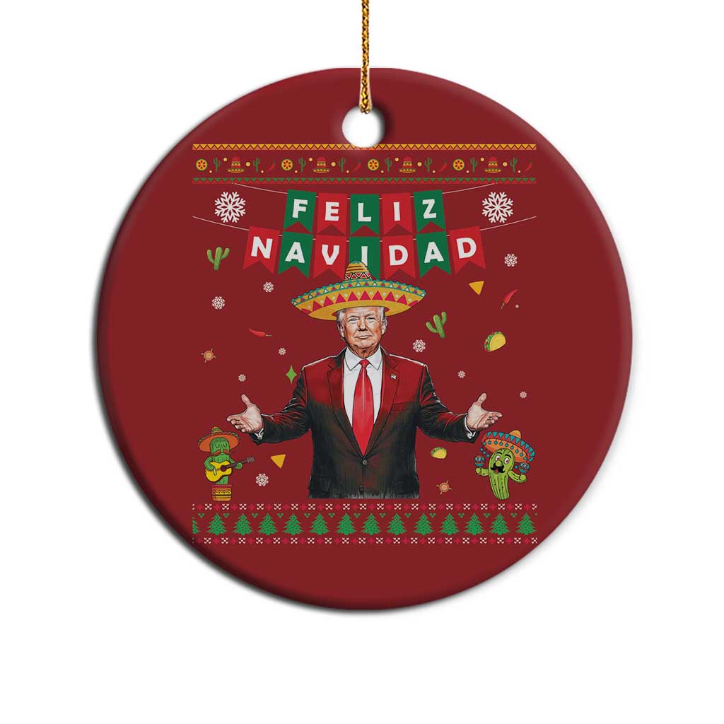 Mexico Christmas Trump Christmas Ornament Feliz Navidad Xmas Funny Trump Santa Ugly Christmas - African Pride