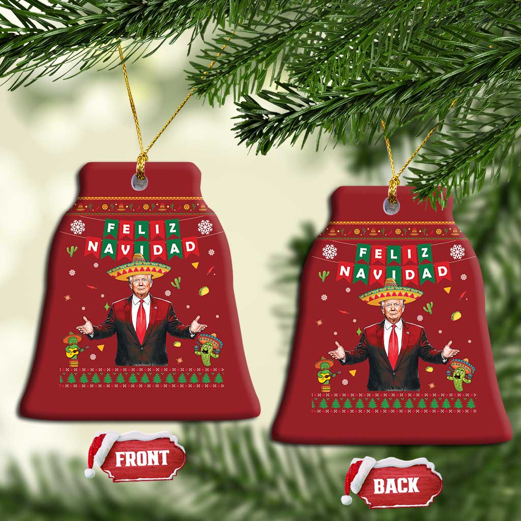 Mexico Christmas Trump Christmas Ornament Feliz Navidad Xmas Funny Trump Santa Ugly Christmas - African Pride