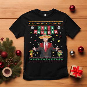 Mexico Christmas Trump T Shirt Feliz Navidad Xmas Funny Trump Santa Ugly Christmas - African Pride