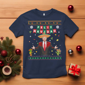 Mexico Christmas Trump T Shirt Feliz Navidad Xmas Funny Trump Santa Ugly Christmas - African Pride