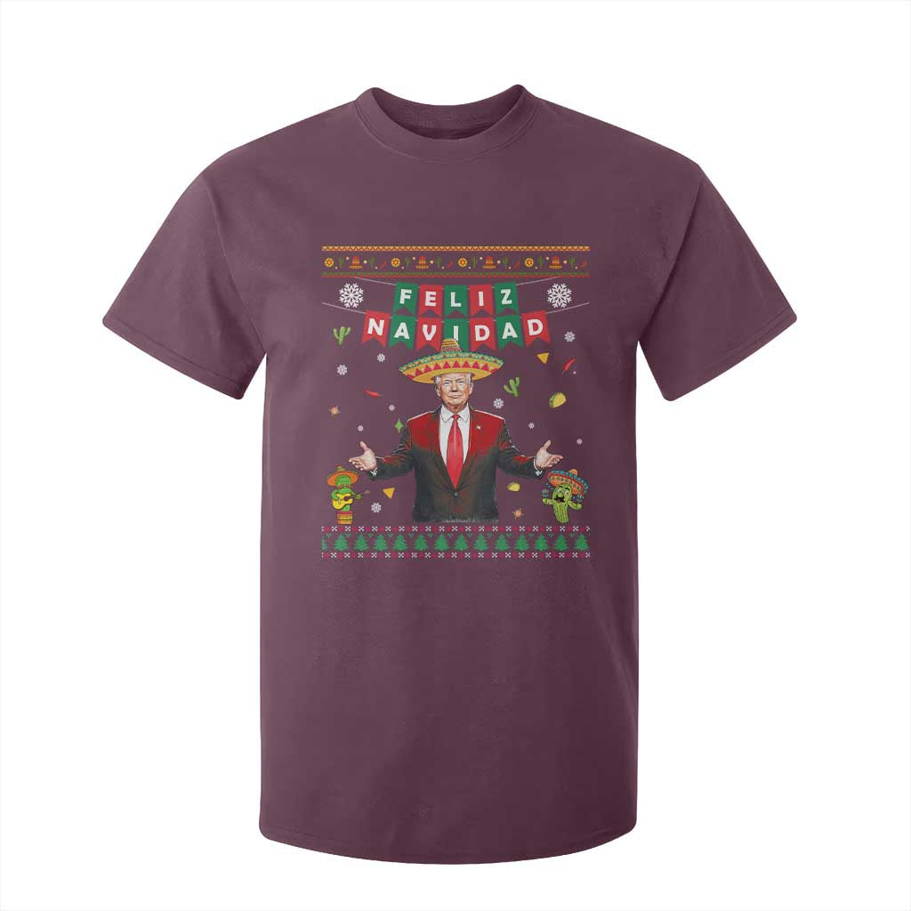 Mexico Christmas Trump T Shirt For Kid Feliz Navidad Xmas Funny Trump Santa Ugly Christmas - African Pride