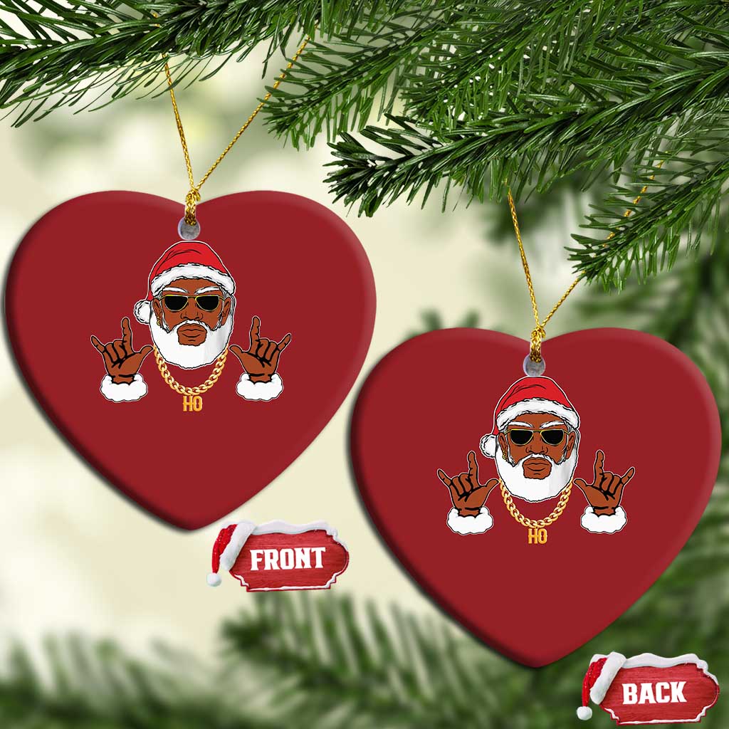 Funny Santa Christmas Ornament Black Hip Hop Santa African American Santa Rapper Fan