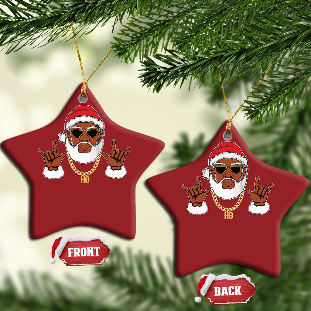 Funny Santa Christmas Ornament Black Hip Hop Santa African American Santa Rapper Fan