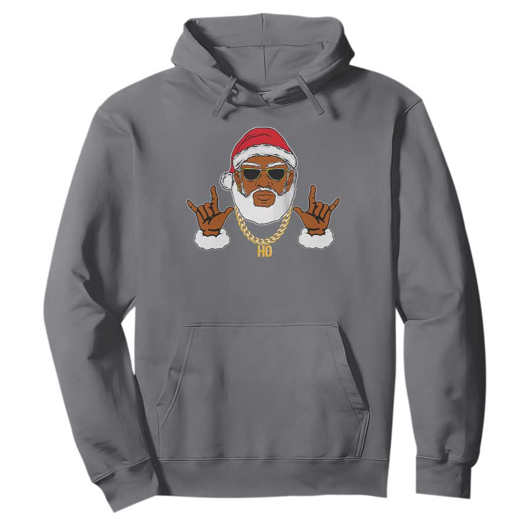 Funny Christmas Santa Hoodie Black Hip Hop Santa African American Santa Rapper Fan