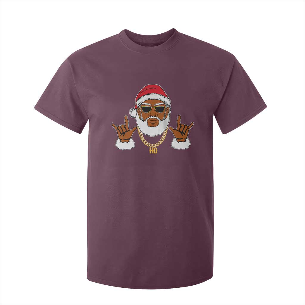 Funny Christmas Santa T Shirt For Kid Black Hip Hop Santa African American Santa Rapper Fan