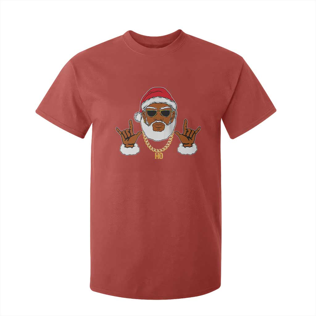 Funny Christmas Santa T Shirt For Kid Black Hip Hop Santa African American Santa Rapper Fan