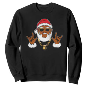 Funny Christmas Santa Sweatshirt Black Hip Hop Santa African American Santa Rapper Fan