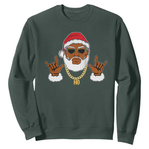 Funny Christmas Santa Sweatshirt Black Hip Hop Santa African American Santa Rapper Fan