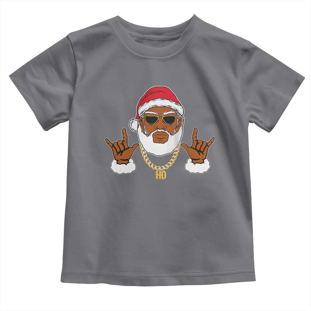 Funny Christmas Santa Toddler T Shirt Black Hip Hop Santa African American Santa Rapper Fan